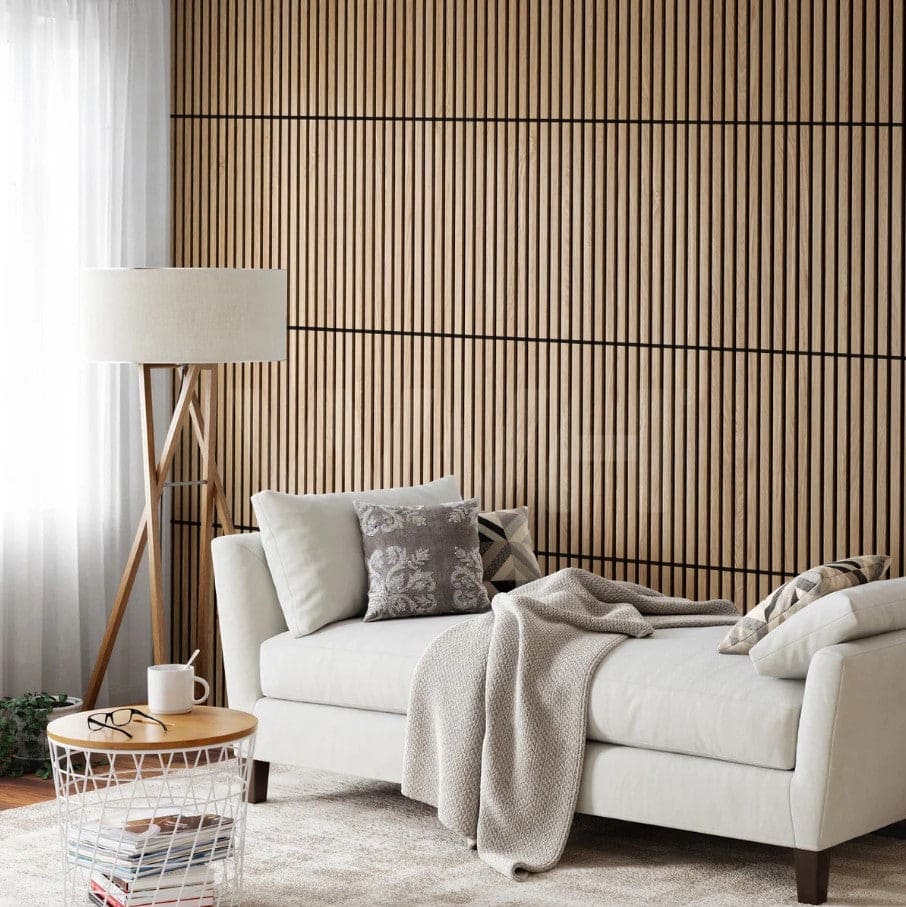 Mini Slat Wall Panel - Natural Oak (60 x 60 cm)