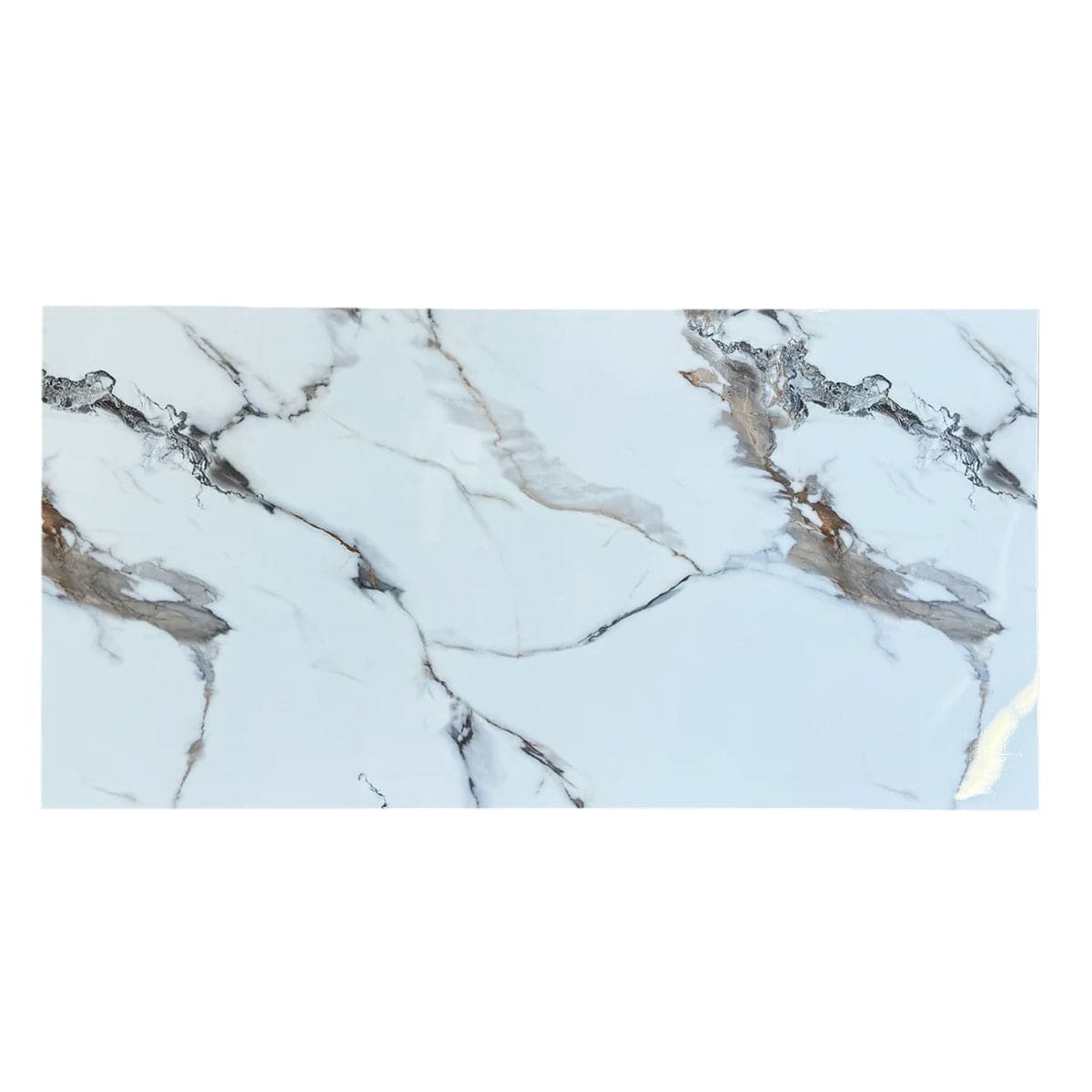 Mocha White PVC Marble Effect Wall Panel (244 x 122 cm)