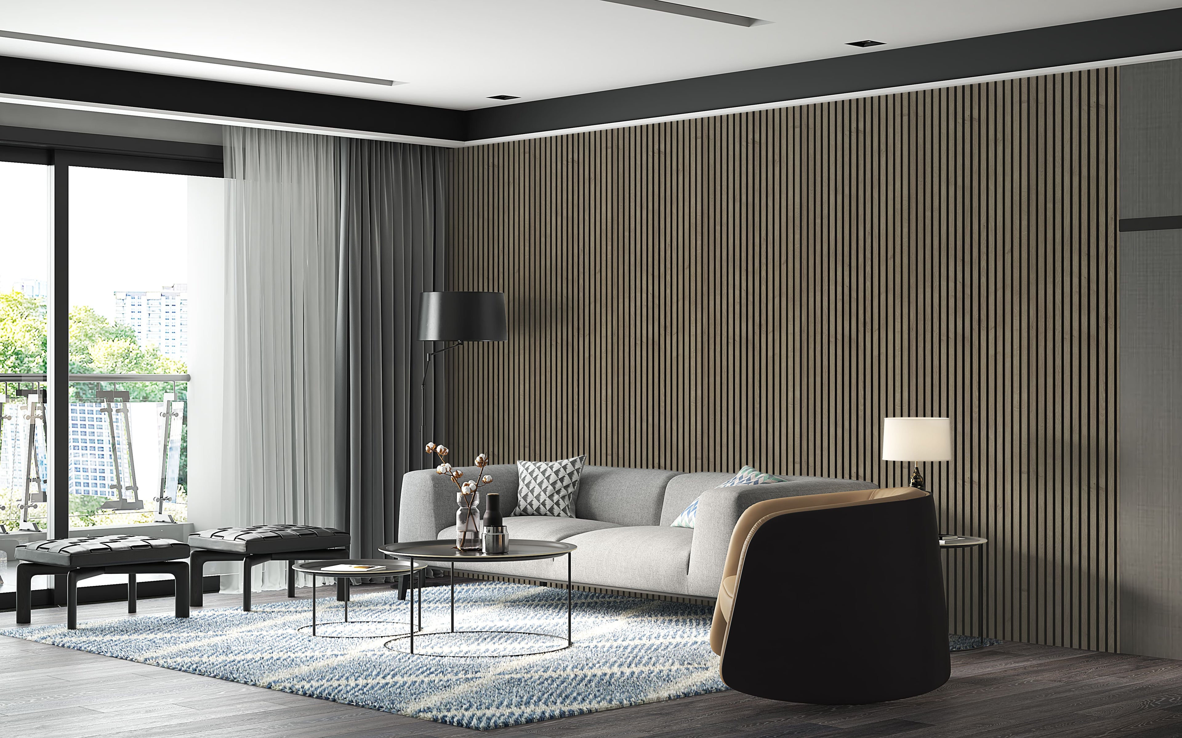 Walnut Wall Panel (240 x 60 cm)