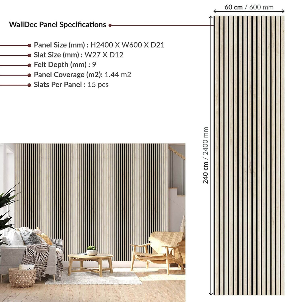 Arden Oak Acoustic Wall Panel (240 x 60 cm)