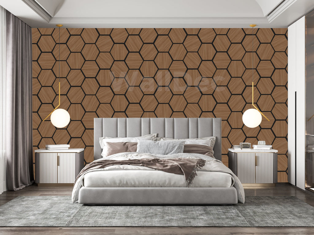 Hexagon Panel - Walnut Dream (57 x 69.5 cm)