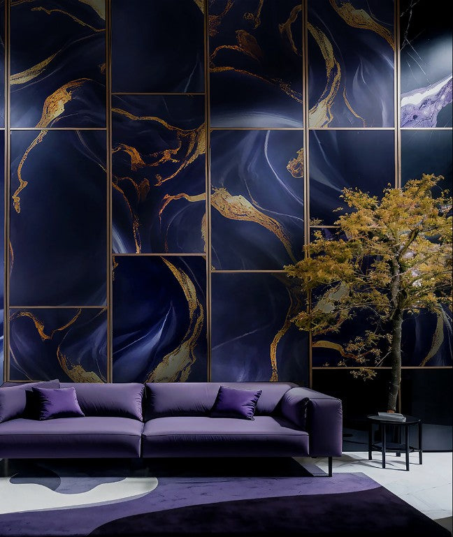 Blue Diamond Marble Effect Panels (244 x 122 cm)