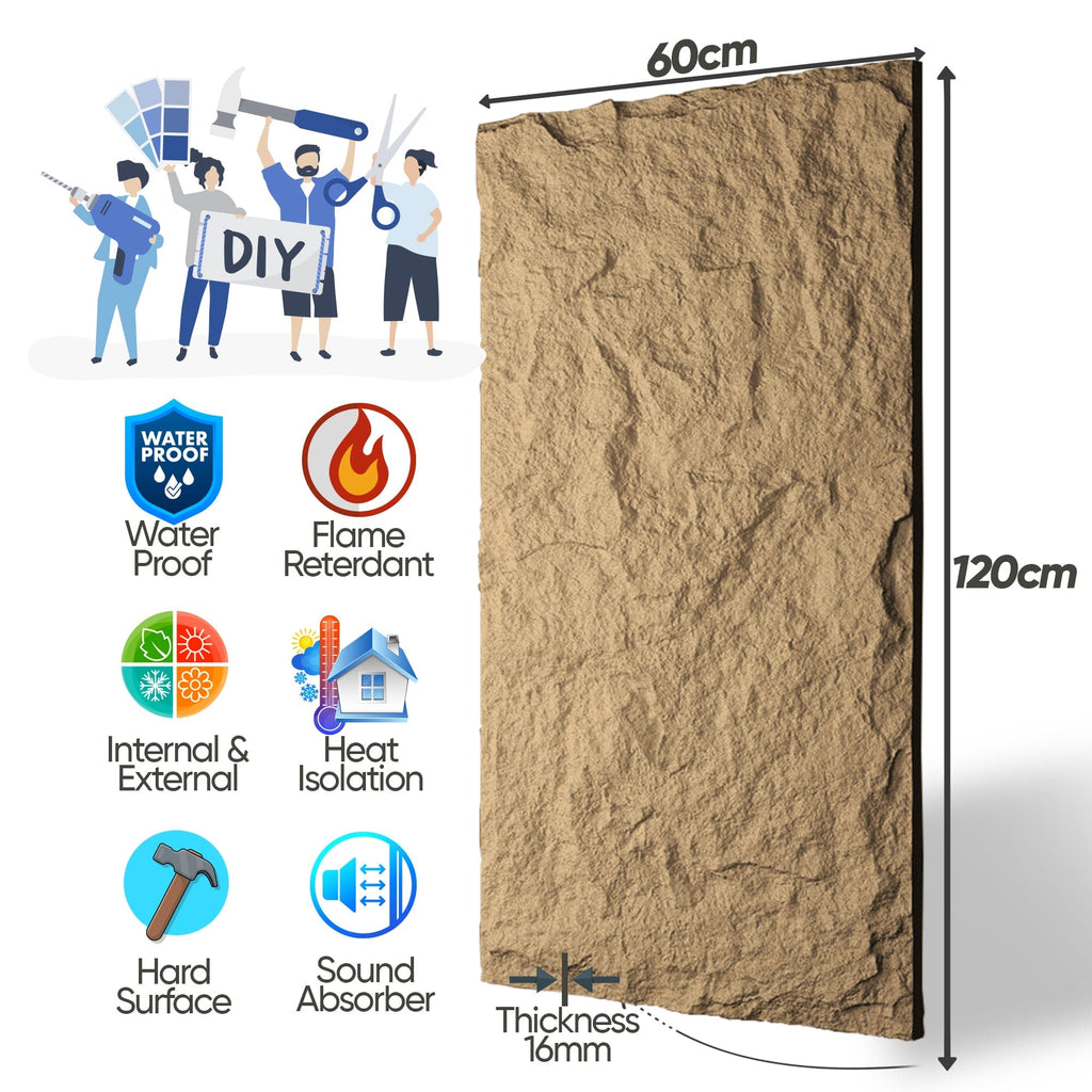 Colosseum Stone Effect Wall Panels 120x60cm