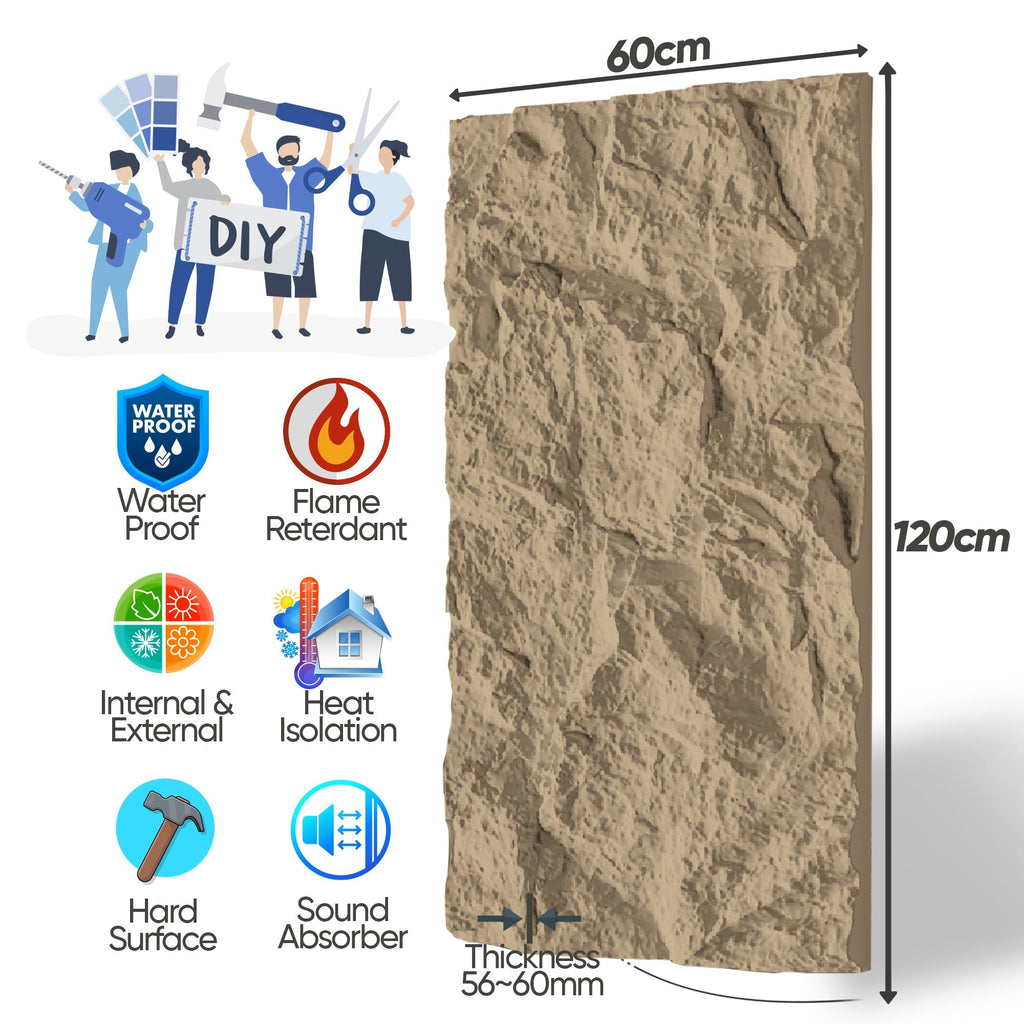 North Stone Rock Effect Wall Panels 120x60cm
