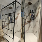 Mocha White PVC Marble Effect Wall Panel (244 x 122 cm)
