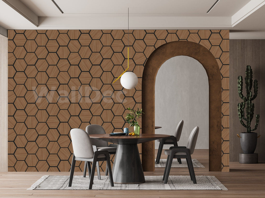 Hexagon Panel - Walnut Dream (57 x 69.5 cm)