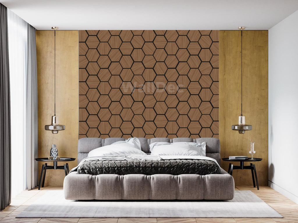 Hexagon Panel - Walnut Dream (57 x 69.5 cm)