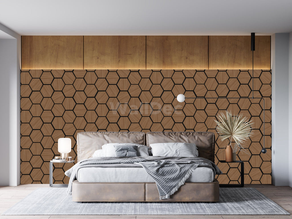 Hexagon Panel - Walnut Dream (57 x 69.5 cm)