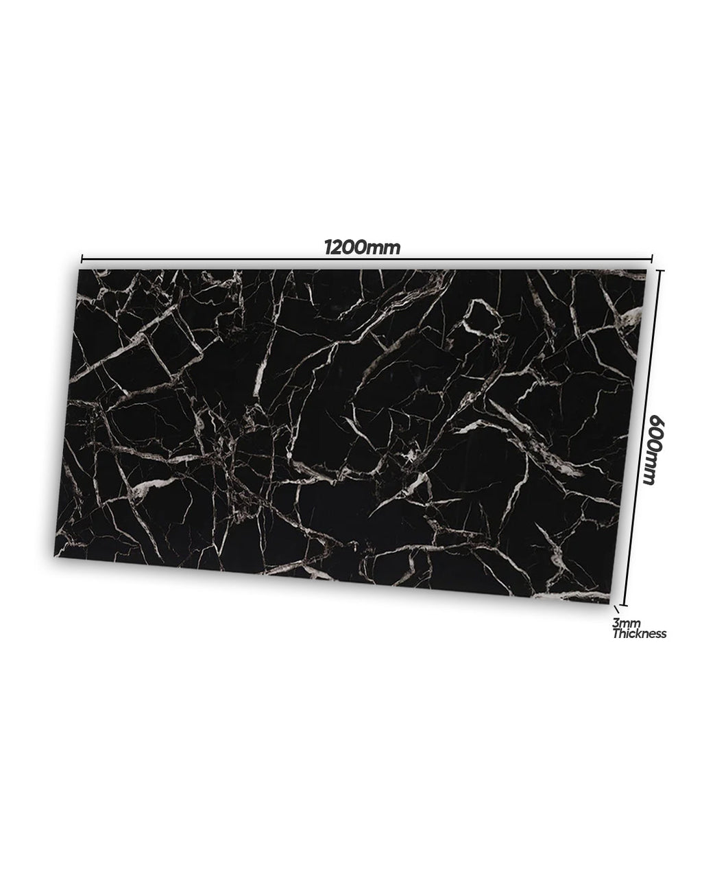 Midnight Dark – PVC Marble Effect Panel (120 x 60 cm | 3mm)