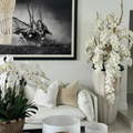 Kaskaden-Orchideen im Sand-Beige San José Topf