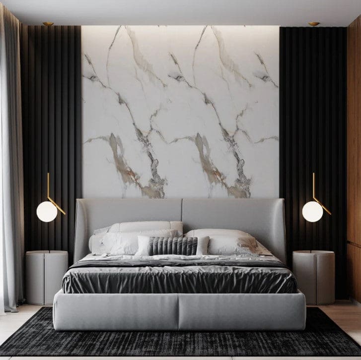 Mocha White PVC Marble Effect Wall Panel (244 x 122 cm)