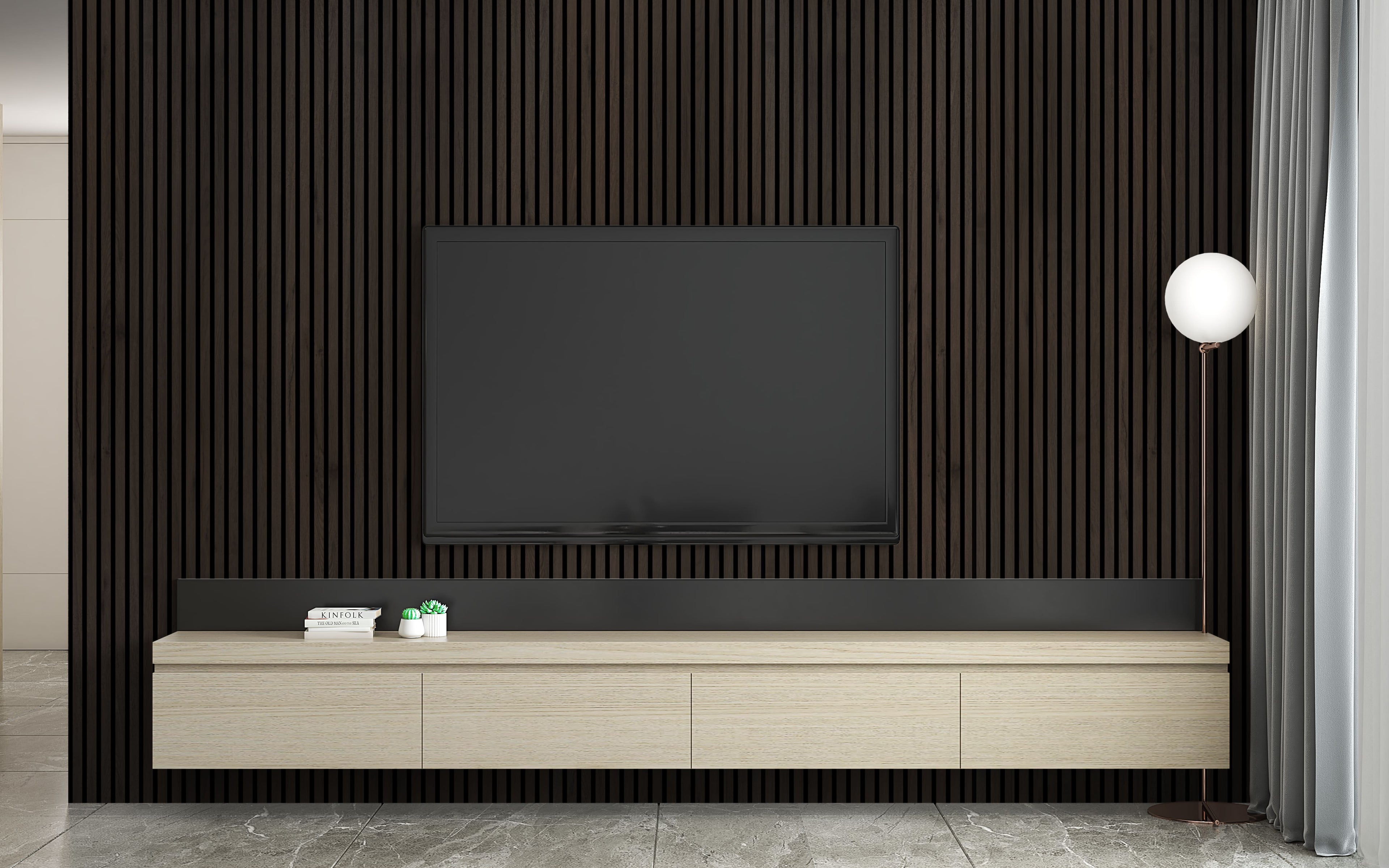 Deep Walnut Wall Panel (240 x 60 cm)