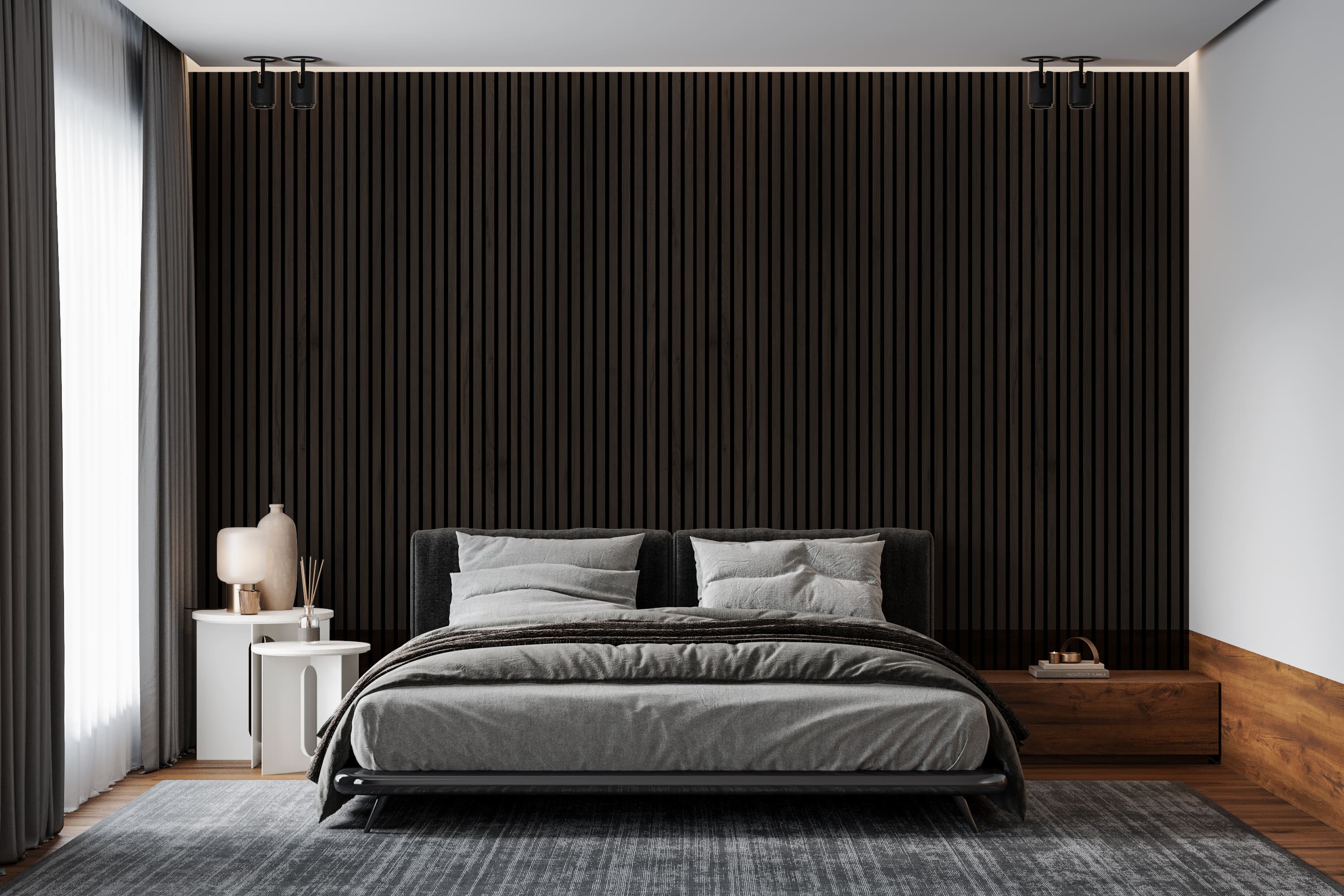 Deep Walnut Wall Panel (240 x 60 cm)
