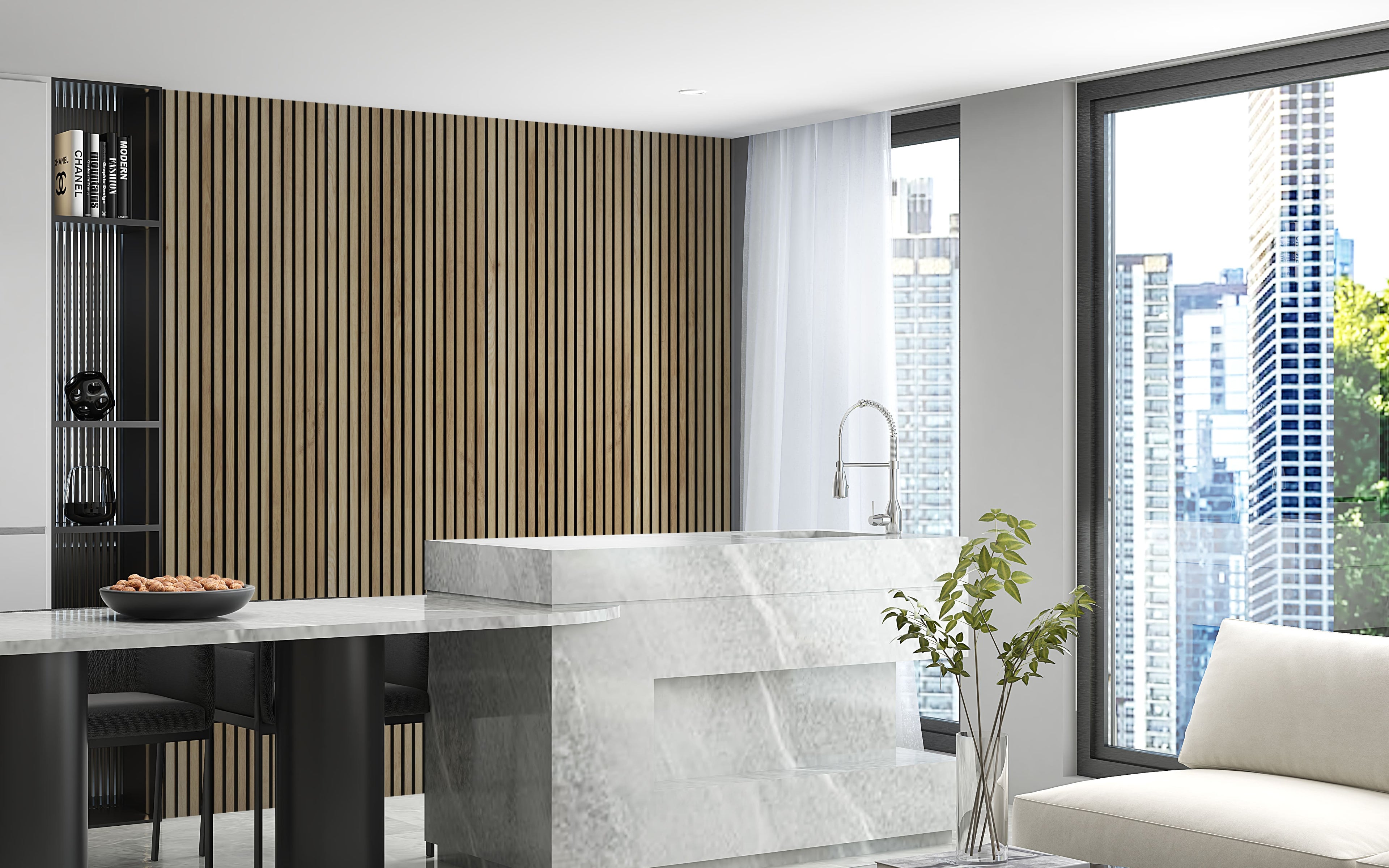 Natural Oak Wall Panel (240 x 60 cm)