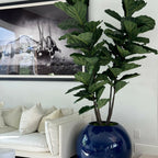 30″ blaue Kugelvase mit Geigenfeige