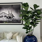 30″ blaue Kugelvase mit Geigenfeige