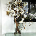 Weiße Magnolienvase im modernen Wohnstil, 50 cm (20 Zoll)