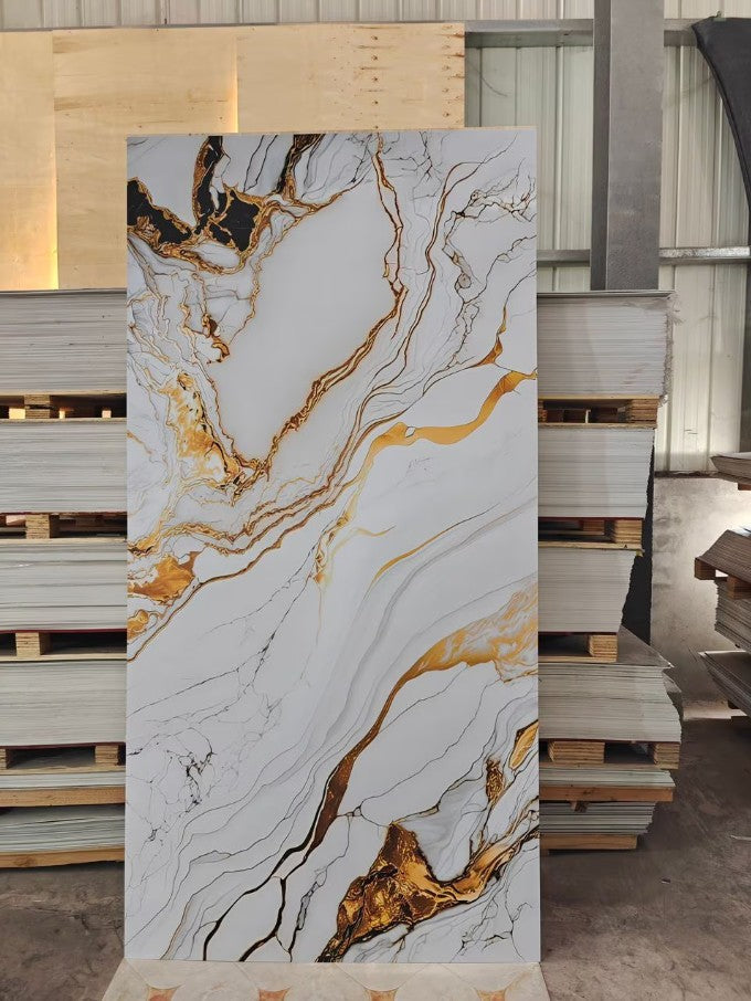 Gold Star Marble Effect Wall Panel (244 x 122 cm)