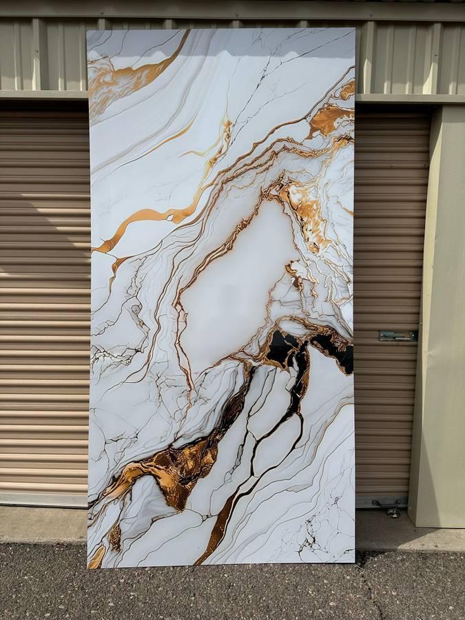 Gold Star Marble Effect Wall Panel (244 x 122 cm)