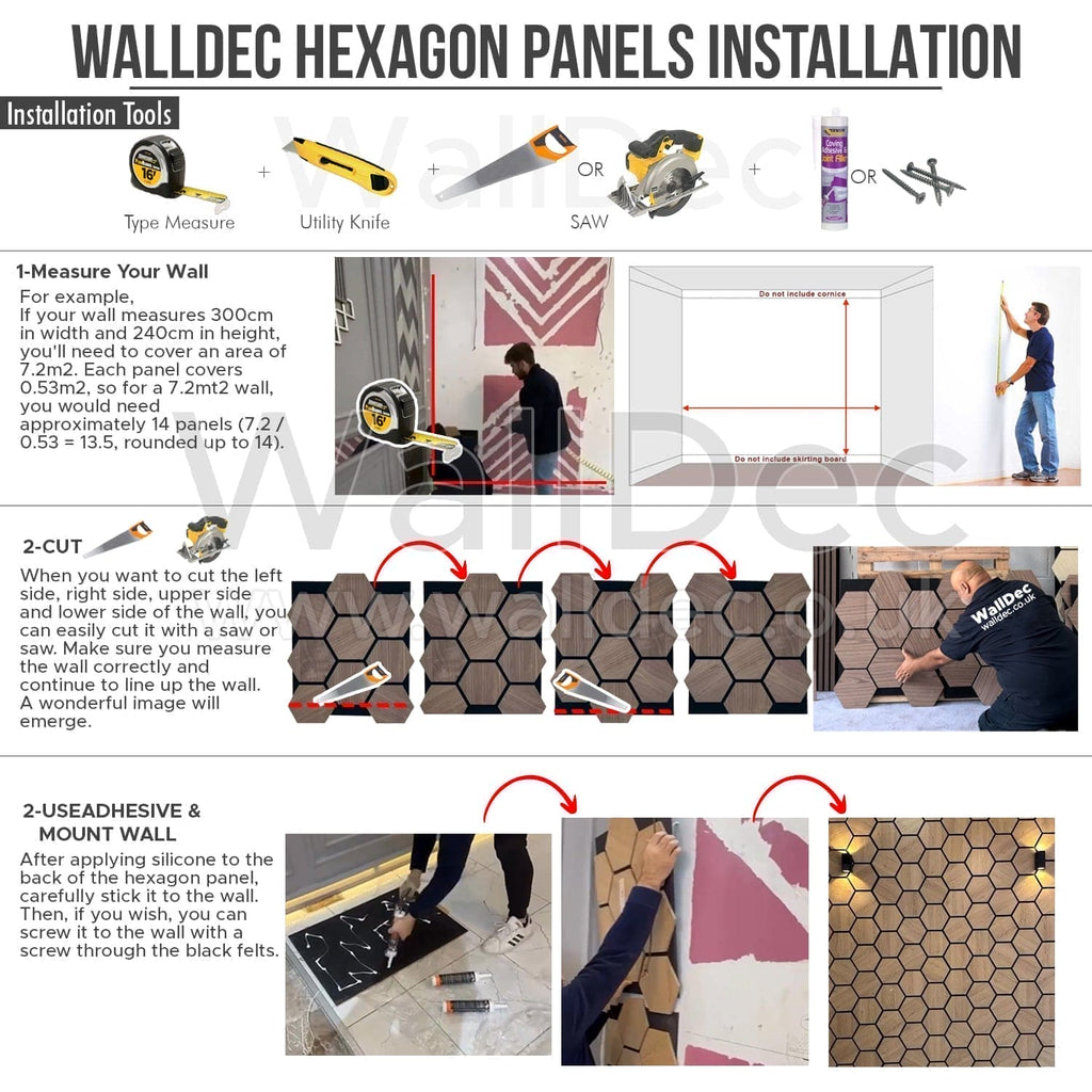 Hexagon Panel - Natural Aura (57 x 69.5 cm)